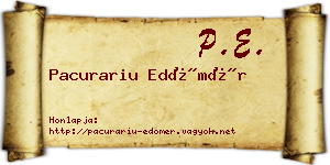 Pacurariu Edömér névjegykártya